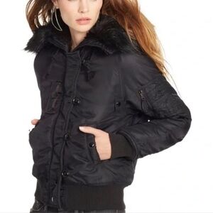 RALPH LAUREN Denim & Supply Black Flight Bomber Jacket